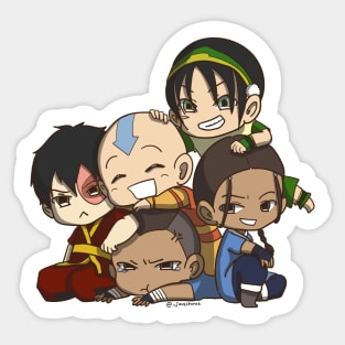 Avatar the Last Airbender Chibi Gaang Sticker Sticker